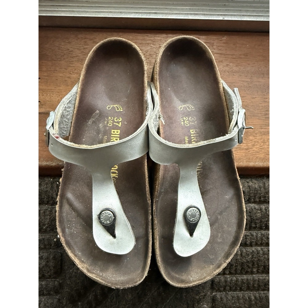 Birkenstock Sandals GIZEH Metallic Gold Size 37 Men 4 Women 6